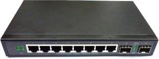 HANUTECH Gigabit L2 Web Managed Switch-8 RJ45 2SFP Ethernet Fiber Switch 8 Ports 1000 Mbps Fully Managed Network Switch