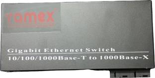 RAMEX 10/100/1000 Ethernet To Fiber Media Converter 8 RJ45 2 Fiber Unmanaged 8 Ports 1000 Mbps Network Switch
