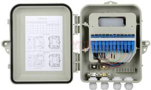 HANUTECH 12 Core FTTH Fiber Distribution Box, Fiber Splitter Box Indoor/Outdoor Use 0 Ports 1000 Mbps Unmanaged Network Switch
