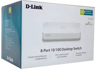D-Link DES-1008C 10/100 Mbps Unmanaged Switch 8 Ports 100 Mbps Network Switch