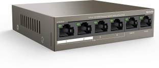 DEVBHOOMI DB Tenda TEF1106P 6-Port PoE Network Switch, Ethernet Switch, 6 Ports 1000 Mbps Fully Managed Network Switch