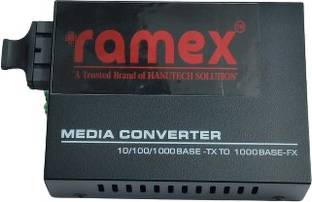 RAMEX Singlemode Duplex Fiber To Ethernet Media Converter 10/100/1000Mbps 20KM 1 Ports 1000 Mbps Unmanaged Network Switch