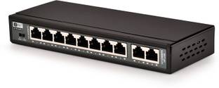 3PIN 3P PE 08FEU 10/100 Mbps PoE Network Switch with 2 Uplink Ports & 8 PoE Ports 10 Ports 1000 Mbps Unmanaged Network Switch