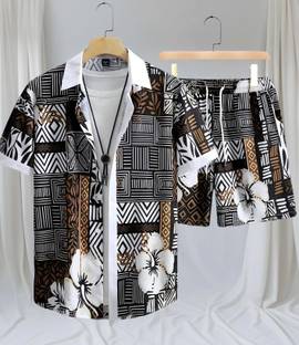 SHIVFORYOU Men Printed Multicolor Night Suit Set