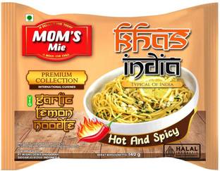 moms mie Garlic Lemon Instant Noodles Zesty, Spicy & Tangy Flavour, Instant Noodles Vegetarian