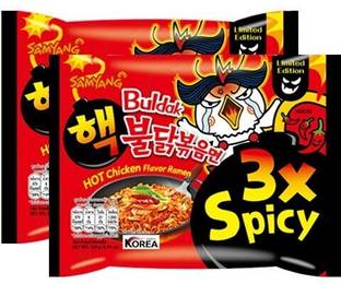 Samyang 3XSPICY Hot Chicken Ramen Flavour -140gm (Pack of 2) (Imported) Instant Noodles Non-vegetarian