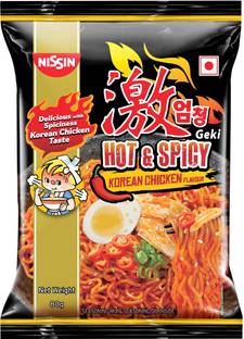 Nissin Geki Hot & Spicy Korean Chicken Flavoured Ramen Instant Noodles Non-vegetarian