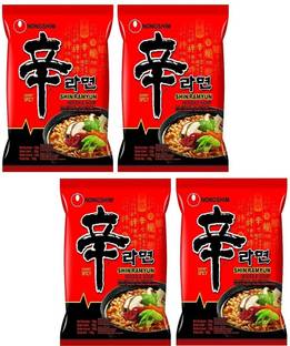 Nongshim Shin Ramyun Korean Style Instant Noodles 120gm*4GM(Pack Of 4) Instant Noodles Vegetarian