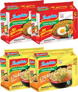 indomie Combo Of Mi Goreng vegetarian (20 Packets) & Chicken Flavour (20 Packets) Instant Noodles Non-vegetarian