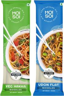 MOI SOI Veg Hakka Noodle + Udon Noodle (Premium Quality | No MSG | 150g Each) Hakka Noodles Vegetarian