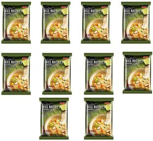 MAMA Instant Gluten Free Rice Noodles, Vegetable - Pack of 10 Instant Noodles Vegetarian