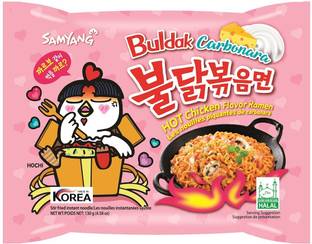 Samyang Buldak FIRE CHICKEN CARBONARA (Pack of 5) Ramen Instant Noodles Non-vegetarian
