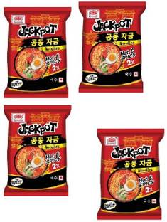 JACKPOT 2XHot&Spicy Instant Noodle Hot Chicken-100gm (Pack of 4)|Imported Instant Noodles Non-vegetarian