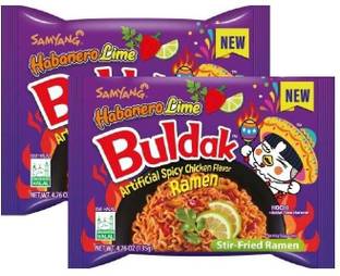 Samyang Buldak Noodle Habenaro Lime 140g pack of 2 Instant Noodles Non-vegetarian