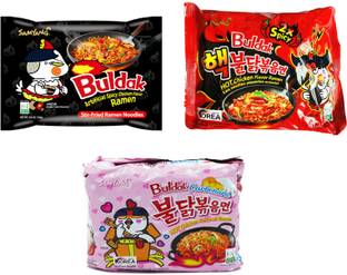 Samyang Flavor Fusion Noodle Combo ||Carbonara||2X||Stir Fried|| 140 gm each Instant Noodles Non-vegetarian