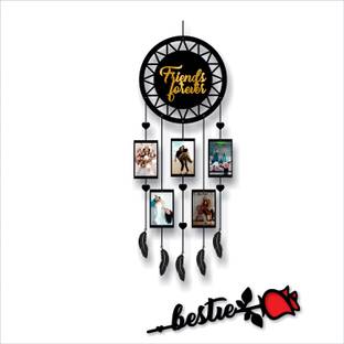 Artle Media Dream Catcher Style Photo Frame with 5 photos and wooden rose Pack of 2