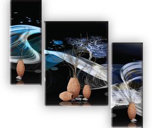 saf 18 inch Set of 3 Flower UV textured MDF painting sticker Self Adhesive Sticker