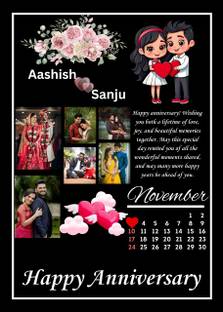 PPF Customized Anniversary Photo Frame Personalized Gift for Wedding & Anniversary Digital Reprint 12 inch x 8 inch Painting