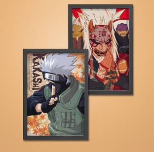 Jiraiya Kakashi frame combo from Naruto - A4 Wall Frame Art - Stunning Anime Print Photographic Paper
