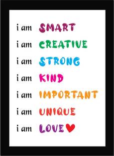 I am Smart, Motivational Quotes Poster Frame Fine Art Print