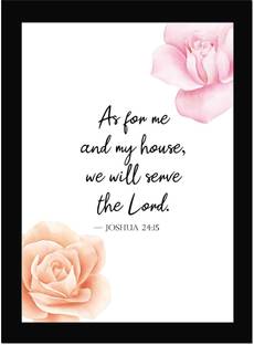 As For Me And My House - Bible Verse Wall Photo Frame Wall Poster, Bible Quotes Print with Frame, Home, Office Decor, Bible Quotes Poster Framed Fine Art Print