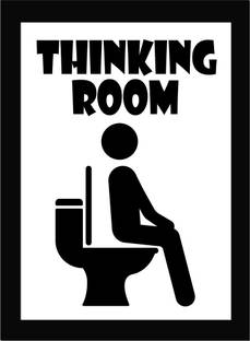 Thinking Room Funny Quotes For Bathroom Walls, Framed Fine Art Print