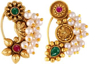 VIVASTRI Cubic Zirconia Gold-plated Plated Alloy Nathiya