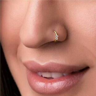 TLGS Gold-plated Plated Brass, Metal Nose Ring