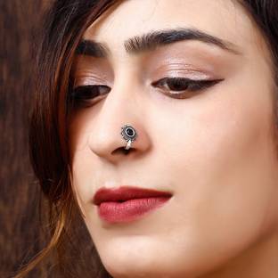 AHOORA ENTERPRISES Pearl Silver Plated Alloy Nose Stud