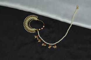Jewelopia Pearl Gold-plated Plated Alloy Nathiya