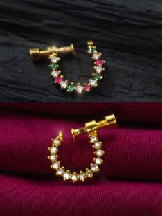 PINAAKA DARINI Cubic Zirconia Gold-plated Plated Alloy Nose Ring Set