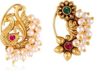 VIGHNAHARTA Pearl Gold-plated Plated Alloy Nathiya