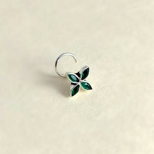 jsaj Emerald 999 Silver Plated Sterling Silver Nose Ring