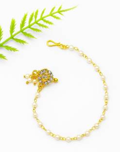 M S Badoniya Sales Pearl Gold-plated Plated Alloy Nose Ring