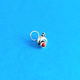 jsaj Onyx 999 Silver Plated Sterling Silver Nose Ring