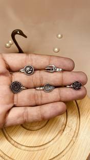 Trilohna Silver Plated Brass Nose Stud Set