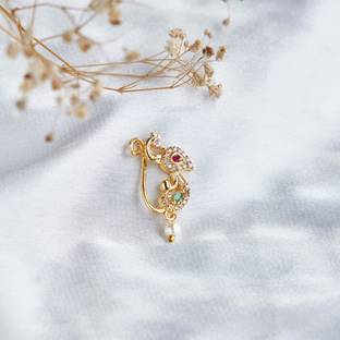 opaltouch Cubic Zirconia Gold-plated Plated Brass Nose Ring