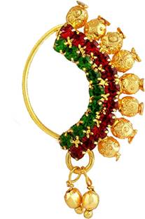 Jewelopia Cubic Zirconia, Beads Gold-plated Plated Alloy Nose Stud