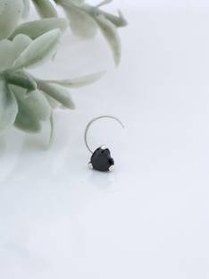 BALIQR Diamond Sterling Silver Plated Sterling Silver Nose Ring