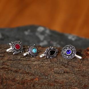 SHUBHAM JEWELLERS Silver Plated Silver Nose Ring