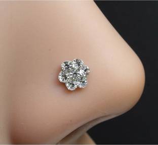 RENU CREATION Gold-plated, Sterling Silver Plated Brass, Stone, Alloy Nose Stud