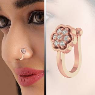 THANU'S CRAFT Crystal Copper Plated Metal Nose Stud
