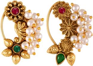 VIGHNAHARTA Pearl Gold-plated Plated Alloy Nathiya