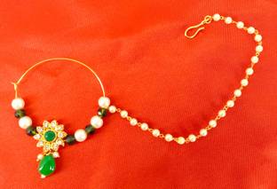 Nirmalkayaa Crystal Gold-plated Plated Brass Nathiya
