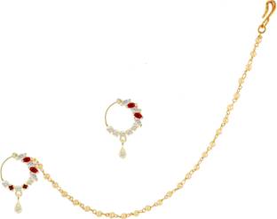 RANIT CREATION Rhodium Plated Alloy Nose Ring Set
