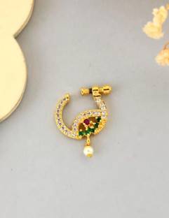 ZEELLO Cubic Zirconia Gold-plated Plated Brass, Copper Nose Ring