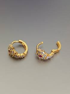 Paridhi Cubic Zirconia Gold-plated Plated Brass Nose Stud Set