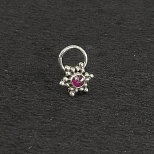 jsaj Onyx Sterling Silver Plated Silver Nose Ring