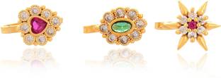 Tanusha Jewels Zircon Gold-plated Plated Brass Nose Stud Set
