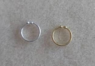 VAANYA Gold-plated, Rhodium Plated Brass, Metal, Alloy, Stone Nose Stud